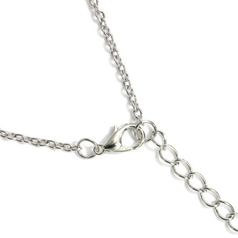 QIAN0813 Cat Dog Puppy Paw Print Stamped Pet Memorial Pendant Necklace Love Heart Necklace Jewelry (Silver) - Image 3
